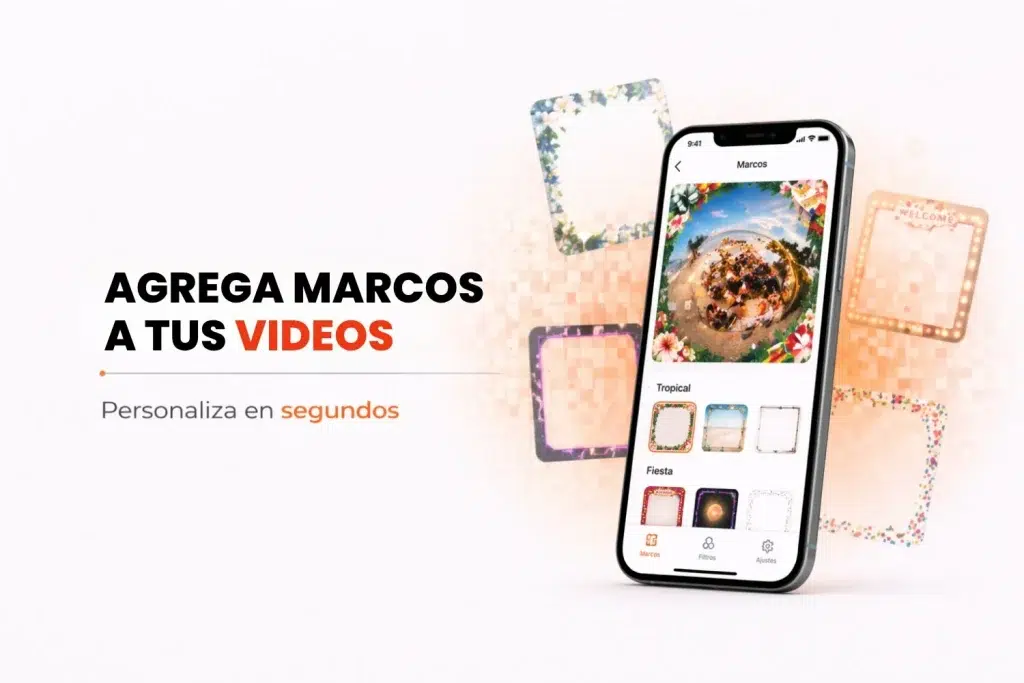 Añadir marcos a un vídeo 360 en la app Snap360