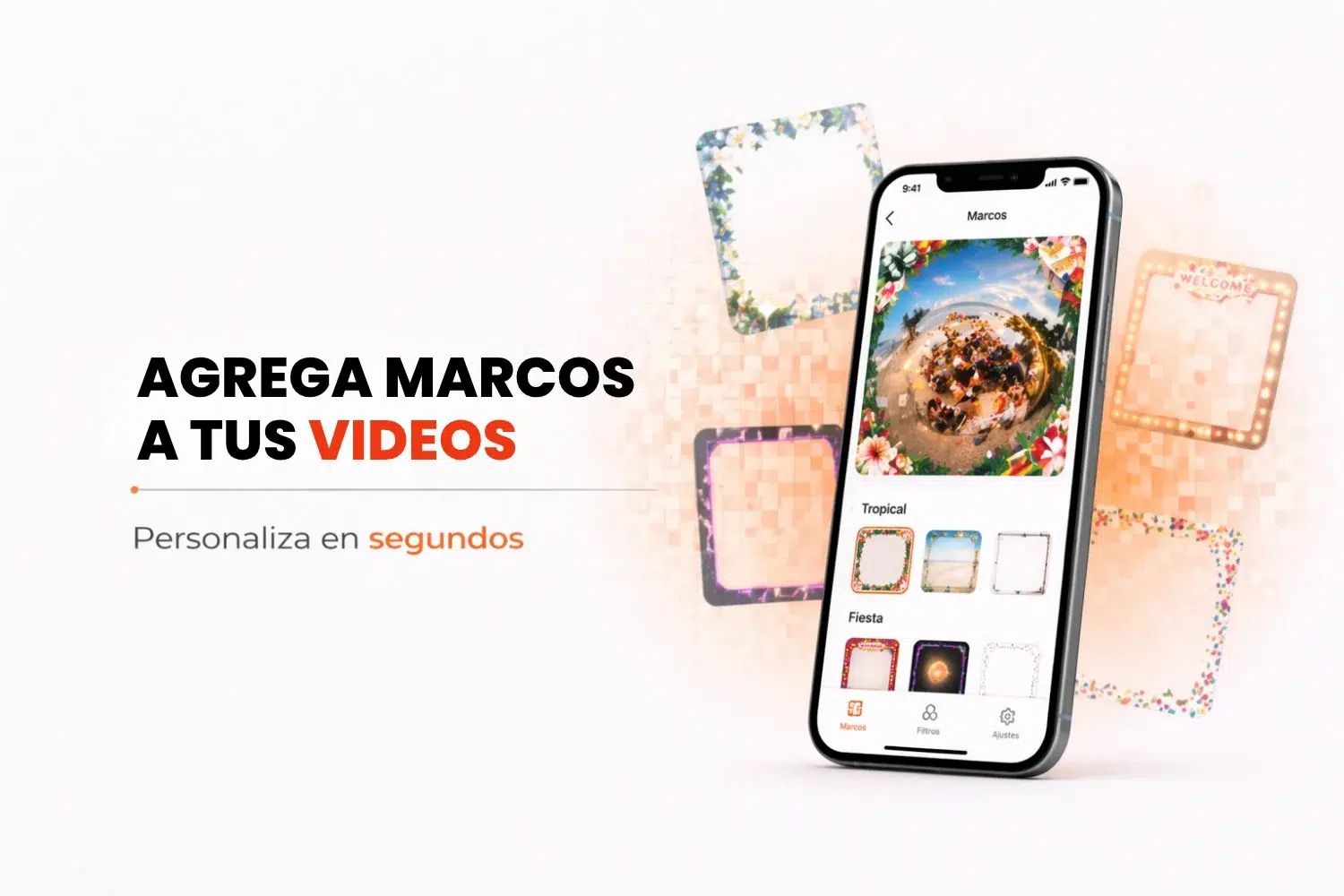 Añadir marcos a un vídeo 360 en la app Snap360