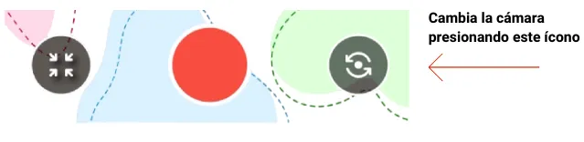 Cambiar entre la cámara frontal y la trasera en la app Snap360