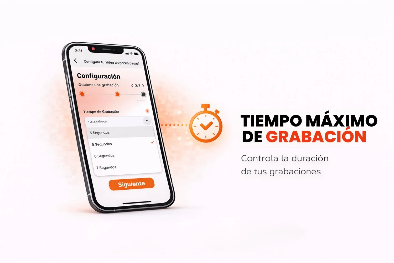 Ajuste del tiempo máximo de grabación de un vídeo 360 en Snap360