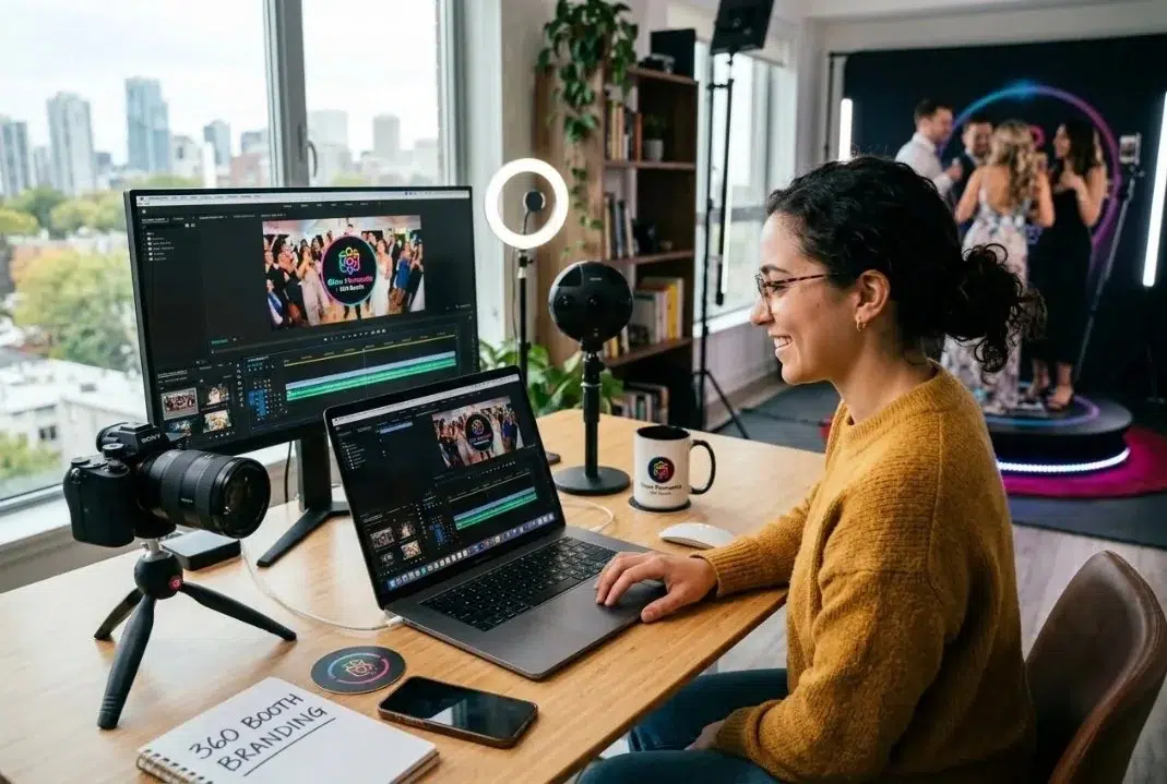 como agregar logos y marca en vídeo cabina 360