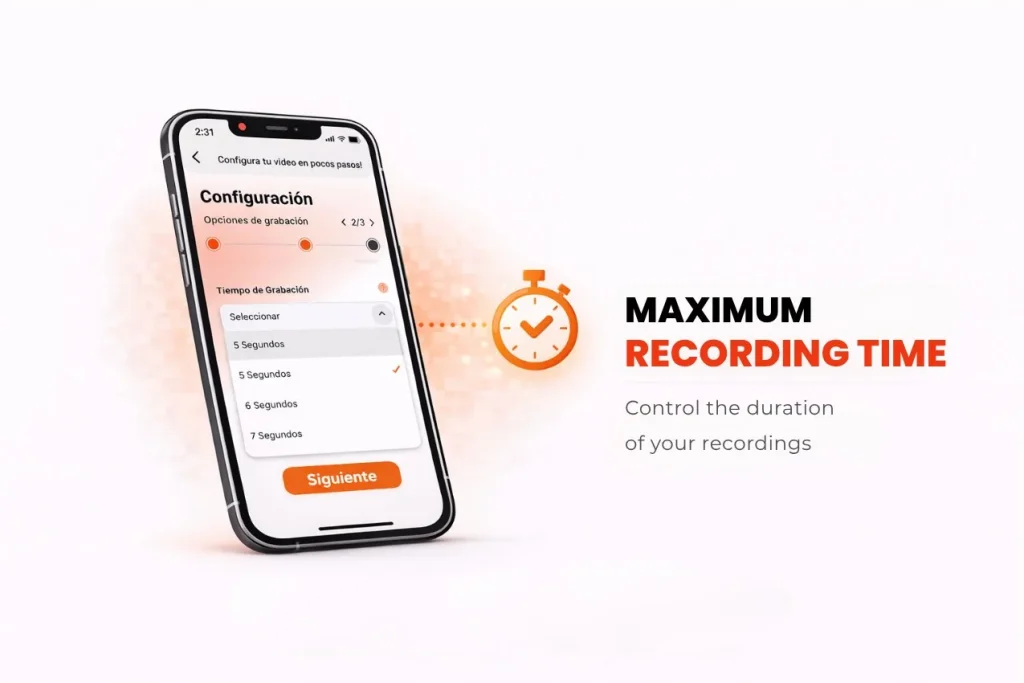 การตั้งค่าระยะเวลาบันทึกสูงสุดของวิดีโอ 360 ใน Snap360