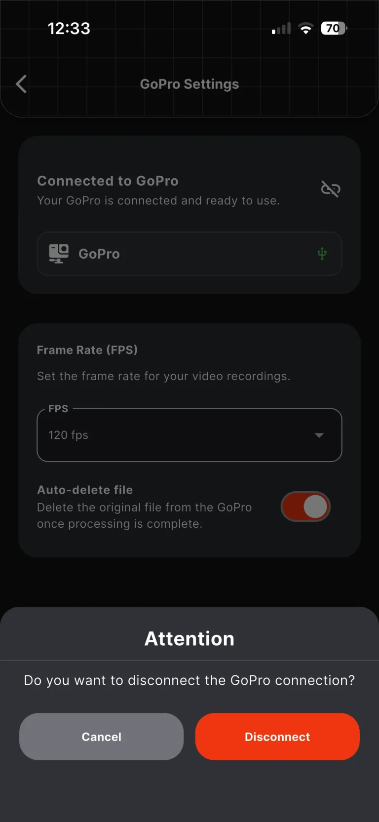GoPro कनेक्ट करना, चरण 14: USB से जुड़े कैमरे को डिस्कनेक्ट करना