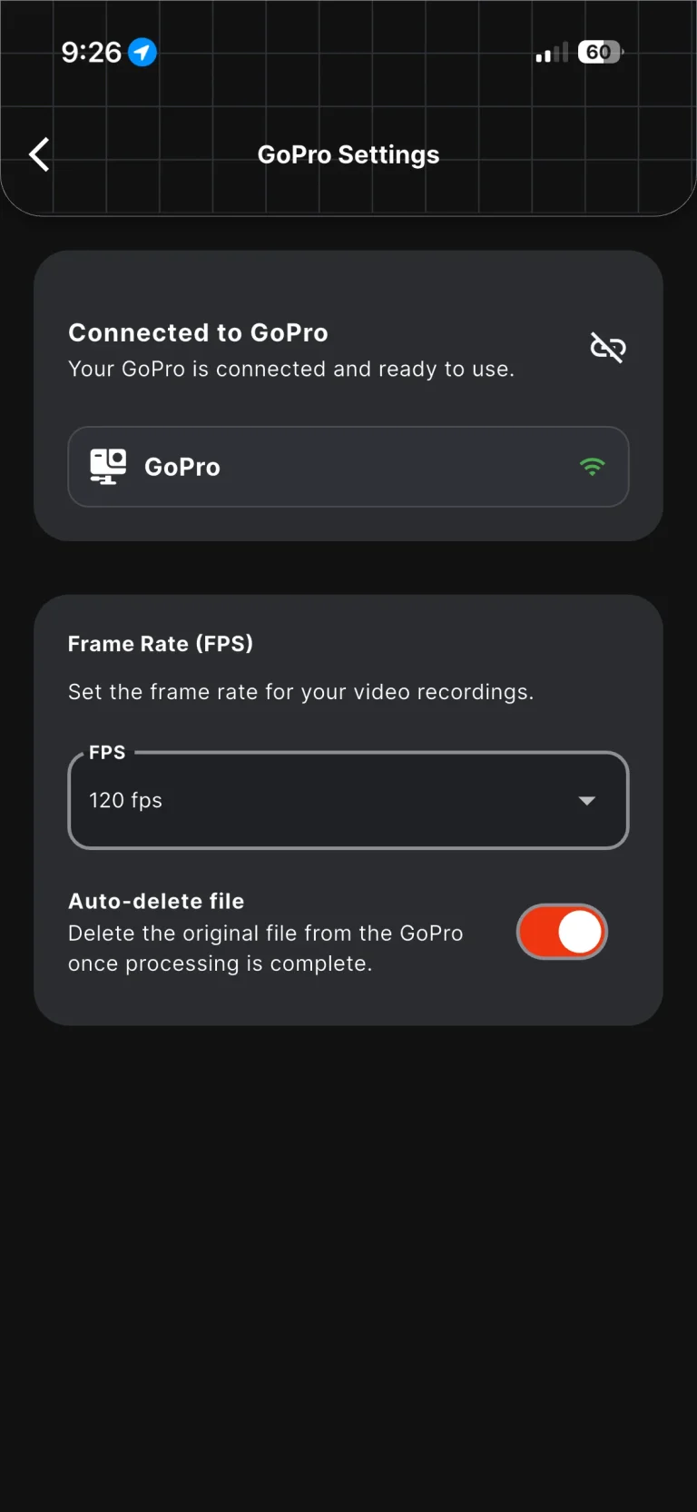 La GoPro déjà connectée à Snap360 en wifi